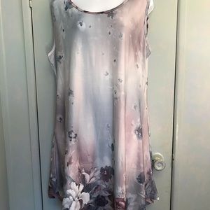 NWTs Simply Aster Dress Gray Mauve Floral Sz 1X